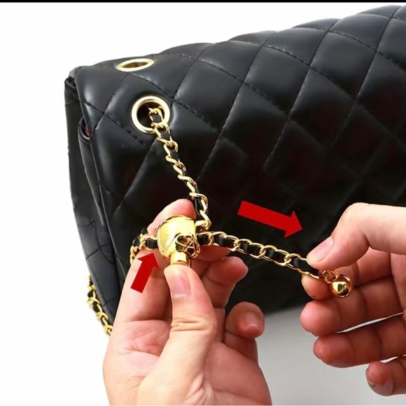 New Adjustable Crossbody/ Shoulder Strap Purse/Wallet Chain in Black - Picture 12 of 14